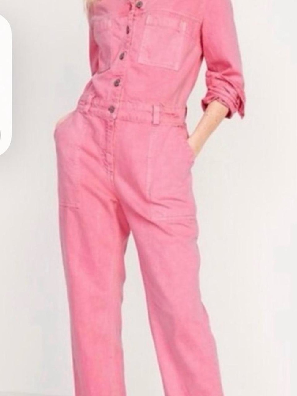 Adorable pink denim old navy jumpsuit worn once women’s small - Picture 2 of 8